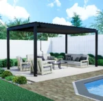 Backyard Discovery Sarasota Galvanized Steel Louvered Pergola - Image 2