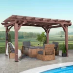 Backyard Discovery 14′ X 10′ Somerville Pergola W/ Electric – Dark Walnut DIY - Image 2