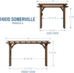 Backyard Discovery 14′ X 10′ Somerville Pergola W/ Electric – Dark Walnut DIY - Image 3