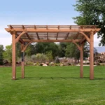 10 Ft. X 14 Ft. Traditional All Cedar Wood Outdoor Patio Pergola Shade Structure - Image 2