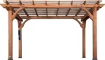 10 Ft. X 14 Ft. Traditional All Cedar Wood Outdoor Patio Pergola Shade Structure - Image 7