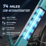 Aipas M2 Xterrain Electric Bike – Matte Black | All-Terrain E-Bike with Powerful Motor - Image 3