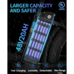 Ridstar MN26 1500W Unfoldable Fat Tire Mountain Ebike - Image 5