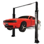 Asymmetric 2 Post Car Lift Clear Floor 9,000 lbs. Capacity Heavy Duty in Black - Image 2