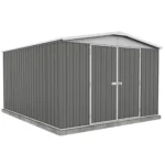 VEIKOUS 10 ft. W x 12 ft. D Outdoor Metal Storage Shed in Gray (120 sq. ft.)