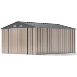 Patiowell 10 ft. W x 12 ft. D Size Upgrade Metal Storage Shed (119 sq. ft.)