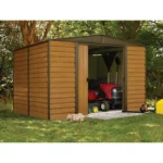 Arrow 10 ft. x 8 ft. Woodridge Shed – Durable Metal Storage with Woodgrain Finish - Image 2