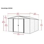 Arrow 10 ft. x 8 ft. Woodridge Shed – Durable Metal Storage with Woodgrain Finish - Image 3