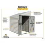 Arrow 4 ft. x 7 ft. Yardsaver Galvanized Steel Storage Shed - Image 9