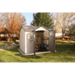 Lifetime 10 Ft. x 8 Ft. High-Density Polyethylene (Plastic) Outdoor Storage Shed with Steel-Reinforced Construction - Image 3