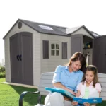 Lifetime 15 Ft. x 8 Ft. High-Density Polyethylene (Plastic) Outdoor Storage Shed with Steel-Reinforced Construction - Image 2