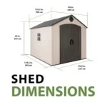 Lifetime 8 Ft. x 10 Ft. High-Density Polyethylene (Plastic) Outdoor Storage Shed with Steel-Reinforced Construction - Image 2