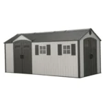 Lifetime 8′ x 17.5′ Outdoor Storage Shed Dual Entry, Tan
