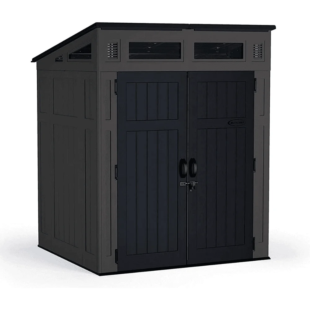 lid-product-274-image-1 Suncast Modernist 6 ft. x 5 ft. Resin Vertical Pent Storage Shed with Floor Kit - Image 1