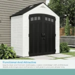 Suncast Vista 7 ft. x 4 ft. Resin Standard Modern Storage Shed with Floor Kit - Image 3