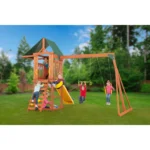 Creative Cedar Designs Cedar Cottage Wooden Swing Set - Image 2