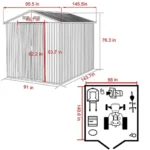 Veikous 8 ft. x 12 ft. Outdoor Storage Shed with Lockable Door and Vents - Image 9