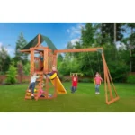 Creative Cedar Designs Cedar Cottage Wooden Swing Set - Image 4