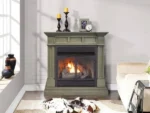 Duluth Forge Dual Fuel Ventless Gas Fireplace With Mantel – 32,000 BTU, T-Stat Control, Slate Gray Finish – Model# DFS-400T-2GR - Image 2