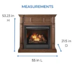 Duluth Forge Full Size Dual Fuel Ventless Gas Fireplace With Mantel – 32,000 BTU, Remote Control, Walnut Finish – Model# FDI32R-M-WN - Image 6