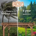 14×12 Hawthorne Traditional Steel Pergola With Sail Shade Soft Canopy - Image 4