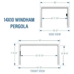 14×10 Windham Modern Steel Pergola With Sail Shade Soft Canopy - Image 3