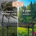 14×10 Stratford Traditional Steel Pergola With Sail Shade Soft Canopy - Image 5