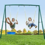 440lbs Extra Large Metal Swing Frame with 5 Hanging Hooks, Heavy Duty A-Frame Swing Stand - Image 2