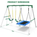 660lbs Heavy Duty Swing Set With 1 Platform Swing, 2 Belt Swings - Image 7