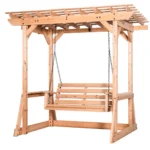 Backyard Discovery Callahan Cedar Wood Outdoor Pergola Swing Bench
