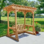 Backyard Discovery Callahan Cedar Wood Outdoor Pergola Swing Bench - Image 2