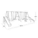 Sportspower Super 10 Metal Swing Set with Lifetime Warranty on Blow Molded Slide - Image 3