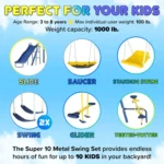 Sportspower Super 10 Metal Swing Set with Lifetime Warranty on Blow Molded Slide - Image 2
