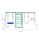 Swing Sets with Saucer Swing,Belt Swing,Trapeze Bar,Climbing Rope,Climbing Ladder