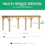 Yardistry 10 x 22 Meridian Pergola - Image 3