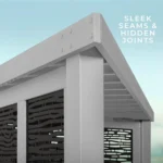 Ridgedale 8 Ft. X 8 Ft. White Steel Modern Cabana Pergola with Conversation Seating in Pumice - Image 6