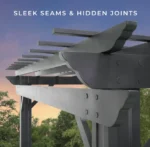 Stratford 16 Ft. X 12 Ft. Black Steel Traditional Pergola with Sail Shade Soft Canopy - Image 3