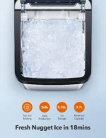 Aicook Nugget Ice Maker For Countertop, Sonic Ice Maker Machine - Image 3