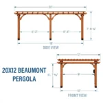 Backyard Discovery 20′ x 12′ Beaumont Pergola – Premium Cedar Wood, Sturdy & Elegant Design - Image 5