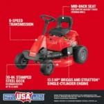 Craftsman 30″ 10.5 HP 344cc 6-Speed Riding Lawn Mower - Image 3